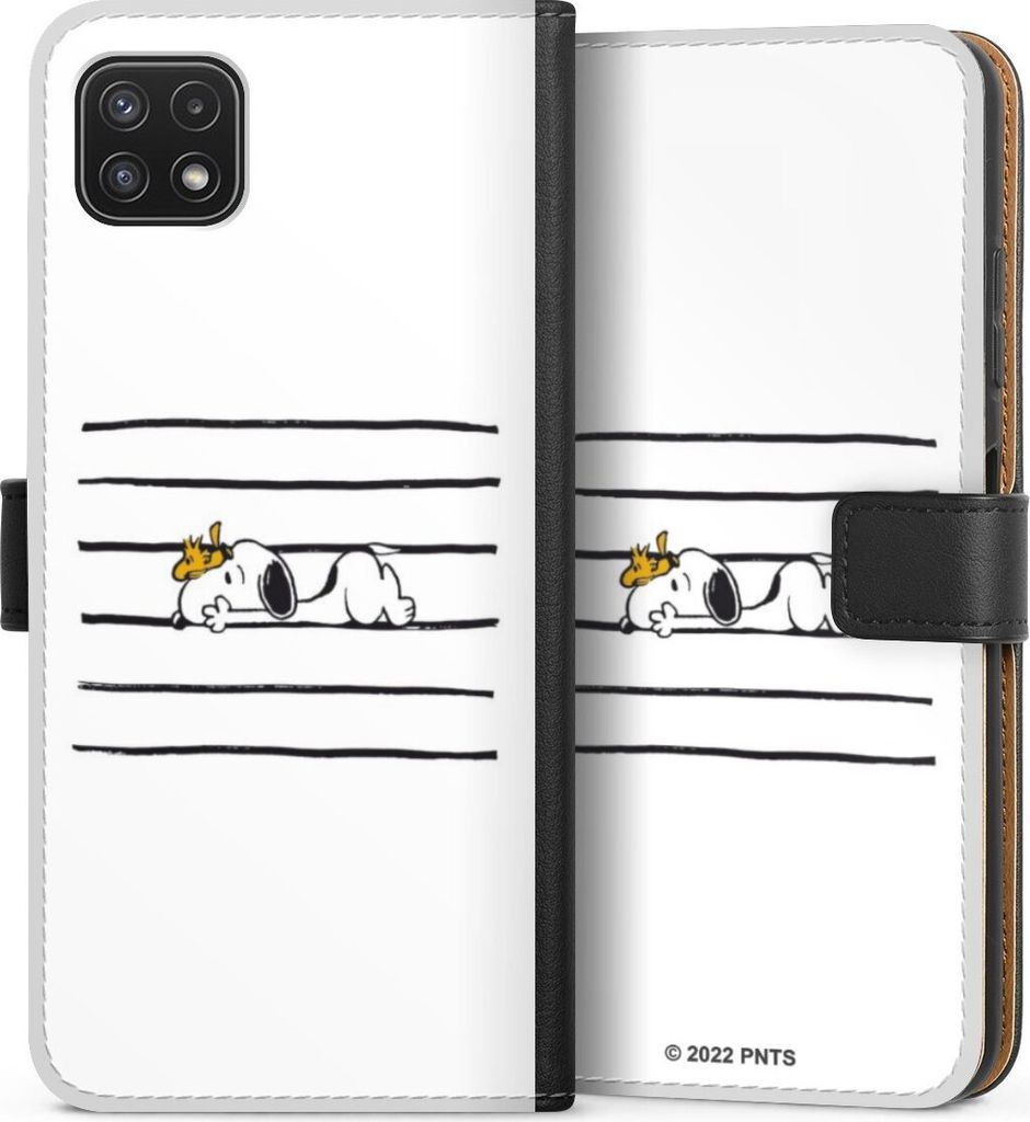 DeinDesign Klapphülle für Samsung Galaxy A22 5G Handytasche Lederhülle Tasche Hund Peanuts Snoopy