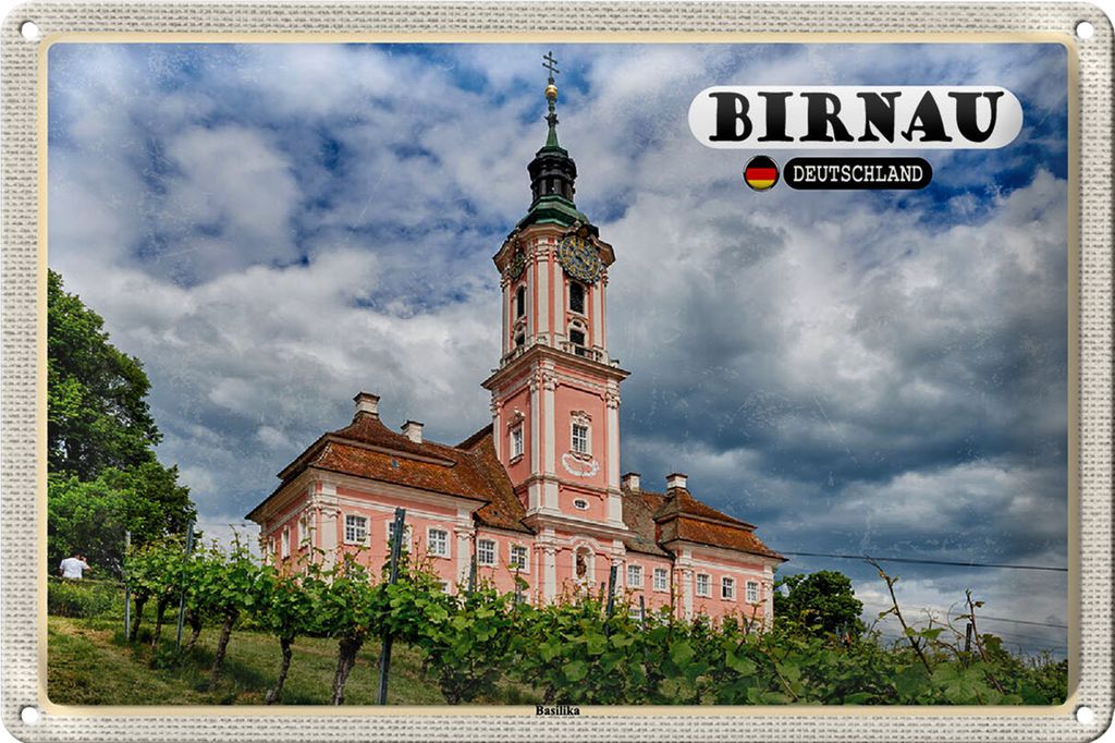 Blechschild Städte Birnau Basilika Architektur 30x20cm