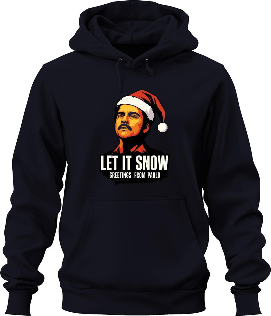 LET IT SNOW Weihnachten Santa Geschenk Pablo Wichtelgeschenk Uni Hoodie Kapuzenpullover, Navy, 3XL