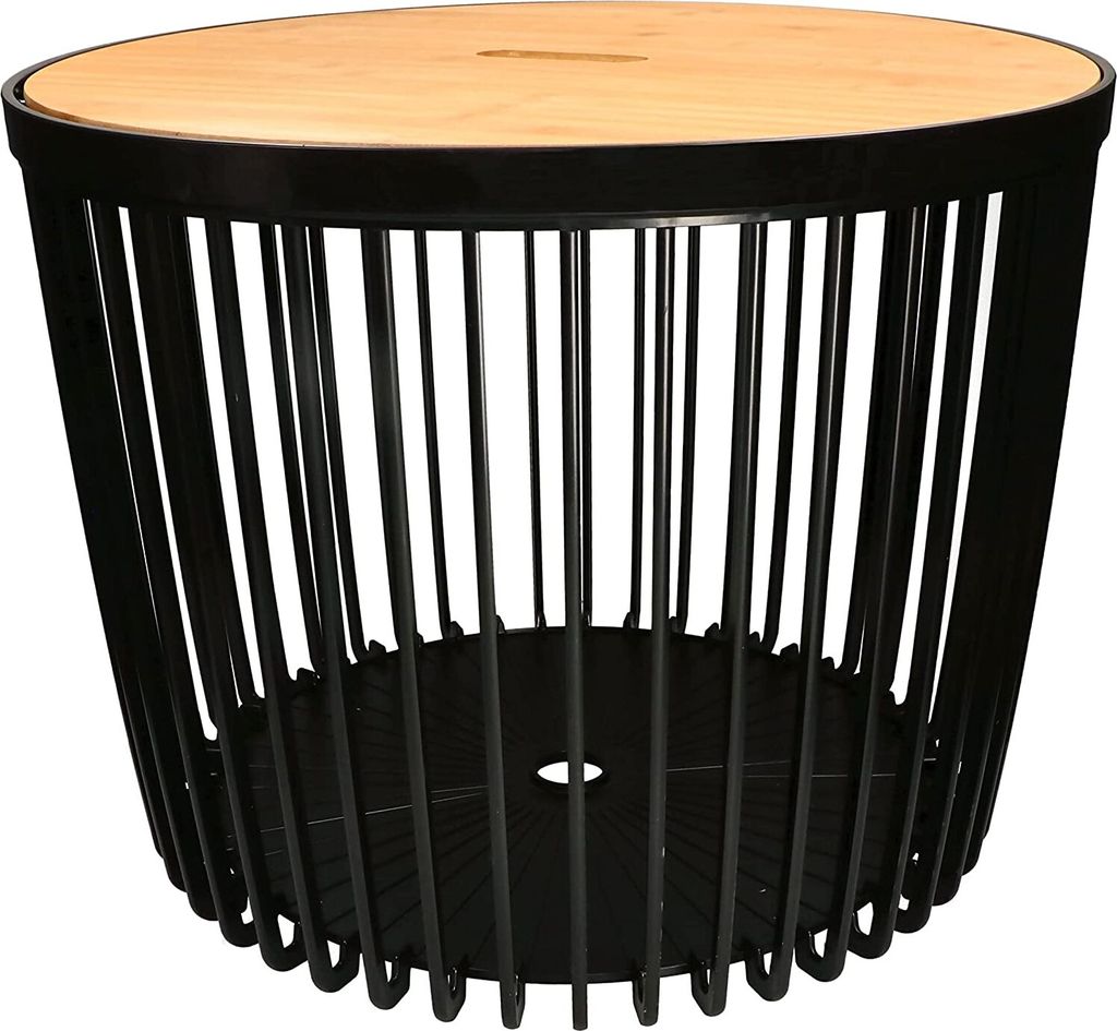 KOTARBAU Mehrzweck-Aufbewahrungskorb 590x455mm Tisch Hocker mit Holzblatt