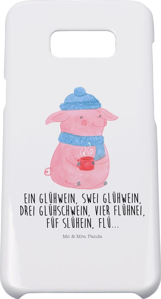 Mr. & Mrs. Panda Samsung Galaxy S8 plus Handyhülle Schweinchen Glühwein - Weiß - Geschenk, Weihnachtsmarkt, Handy Case, Hülle, Cover, Spruch, B...