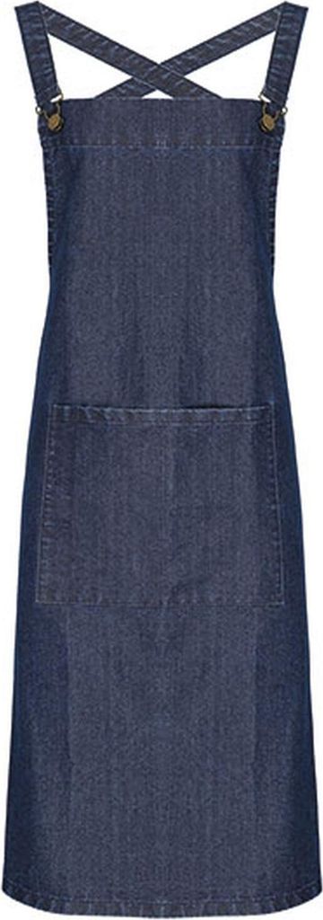 Premier Workwear PR129 | Cross Back Barista Bib Apron - 86 cm lang und 72 cm breit - Farbe: Indigo Denim (ca. Pantone 2767) - Größe: One Size