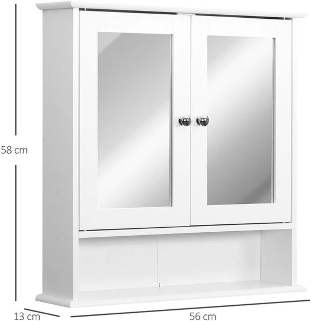 Gagnez de la place avec cette armoire de salle de bains murale miroir blanche