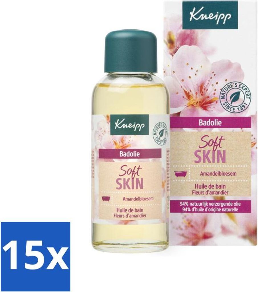 Kneipp - Badeöl - Mandelblüte - Für trockene und empfindliche Haut - 100 ml - Vorteilspack - 15 Stücke