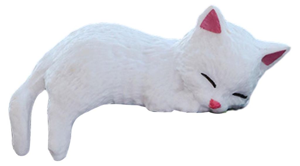 Niedliche Katzenfigur als Computermonitor-Dekoration, Mini-Katzenornament aus Kunstharz, Auto-Armaturenbrett-Dekoration für Zuhause, Büro, Schrei...