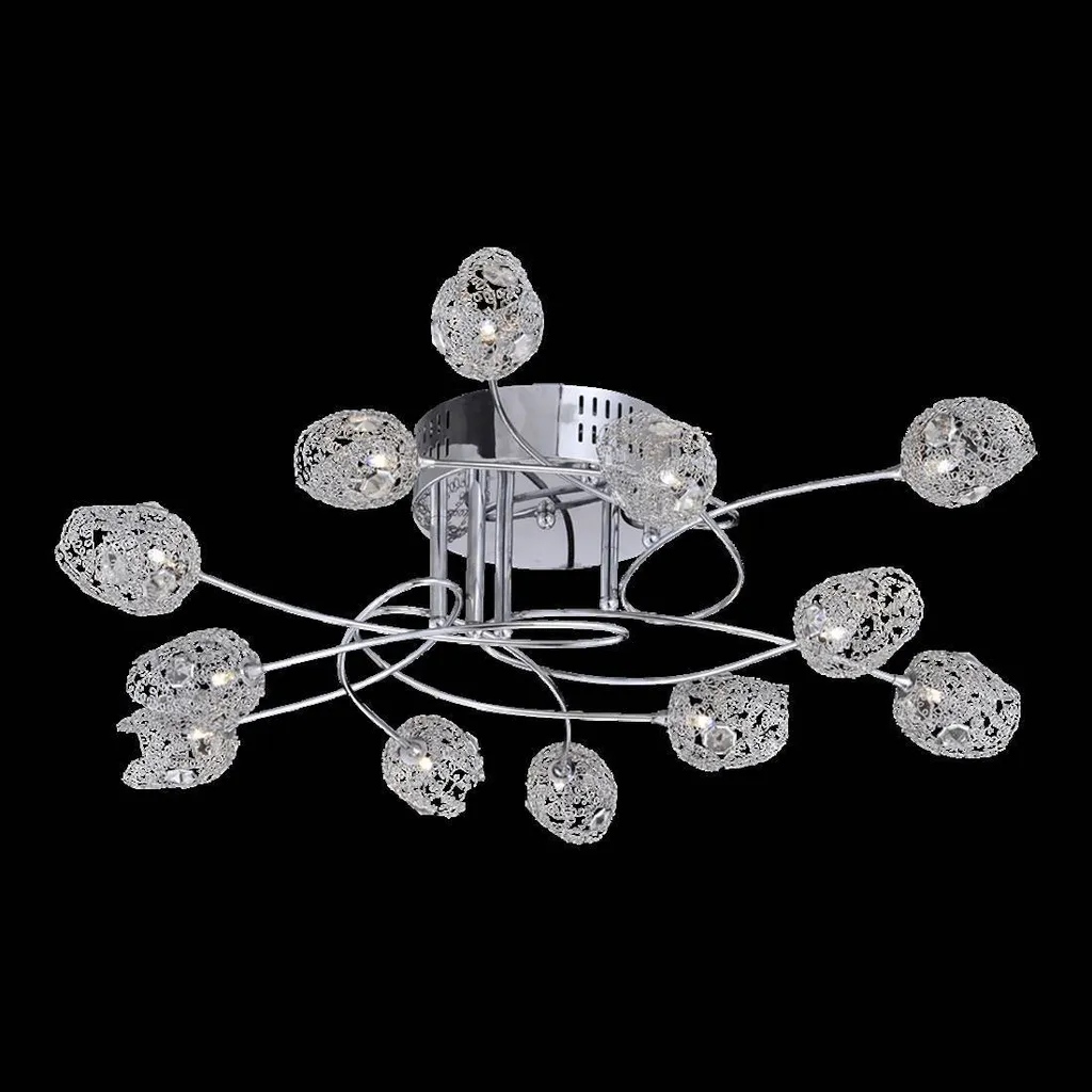 Éclairage Plafond Salon DELPHI 12 G4 Chrome Variable pour Grand Espace