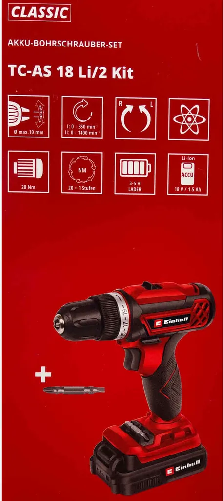 Einhell TC-AS 18 LI/2 Kit: Trapano Avvitatore 18V Recensione e Prezzo - 2
