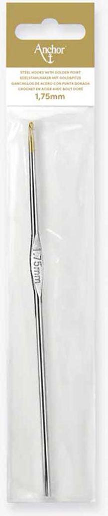 Stahl – Premium-Häkelnadel mit goldener Spitze, 1,75 mm