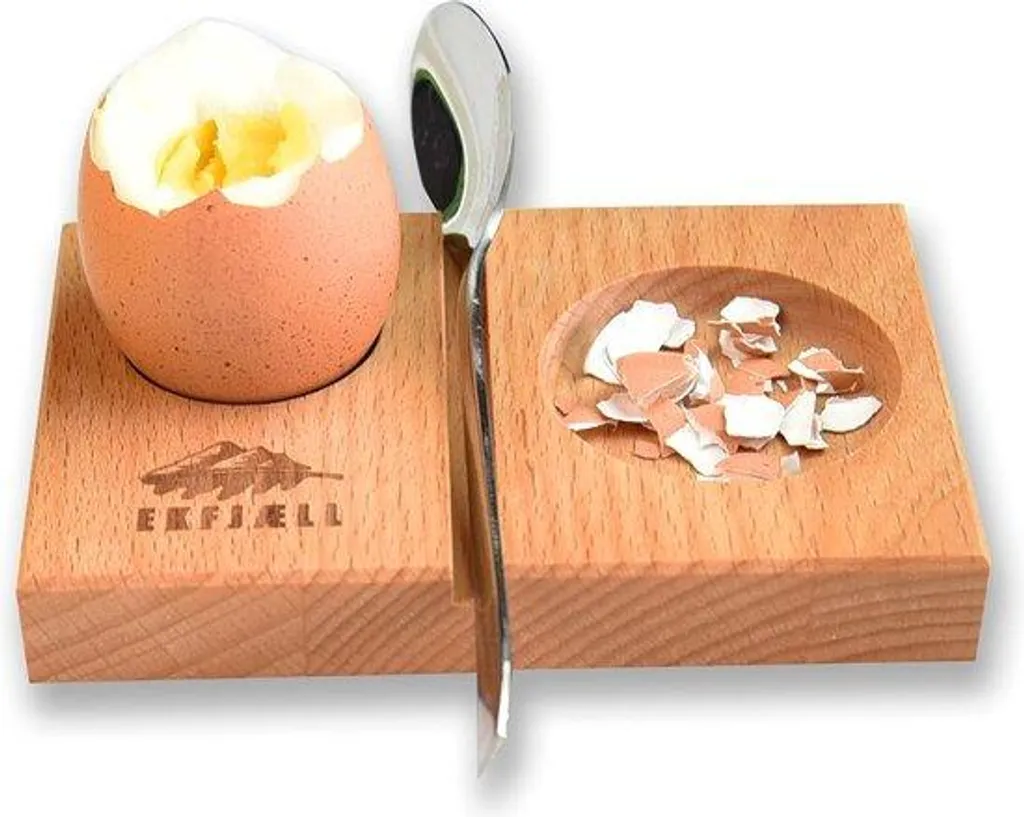 Porte-œufs bois antibactérien lot de 2, support triple huilé hêtre