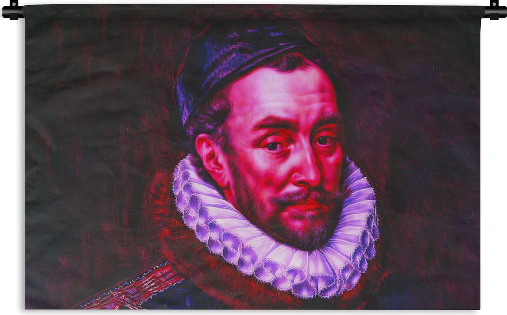 MuchoWow Wandteppich Wandbehang Wilhelm von Oranien - Adriaen Thomasz - Rot 90x60 cm Tapisserie Dekoration Wandtuch - Wandskulpturen - Bildteppich