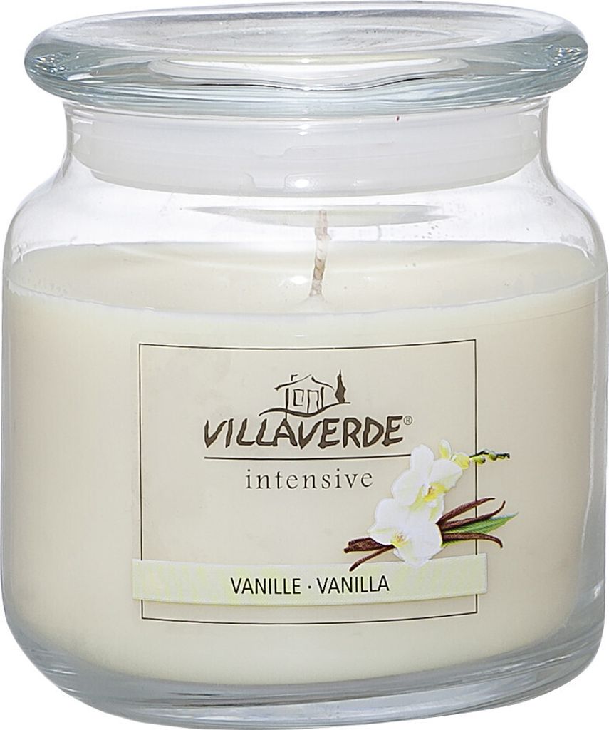 Villa Verde Duftkerze im Glas m. Deckel Vanille, Höhe: 10 Produktbild 