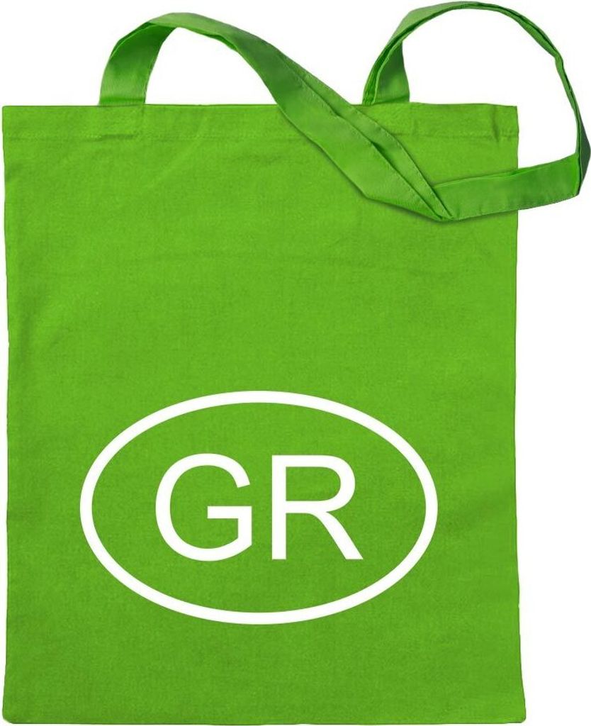 Kiwistar - Baumwolltasche - hellgrün - Griechenland GR - Tragetasche Stoffbeutel Umhängetasche Langer Henkel