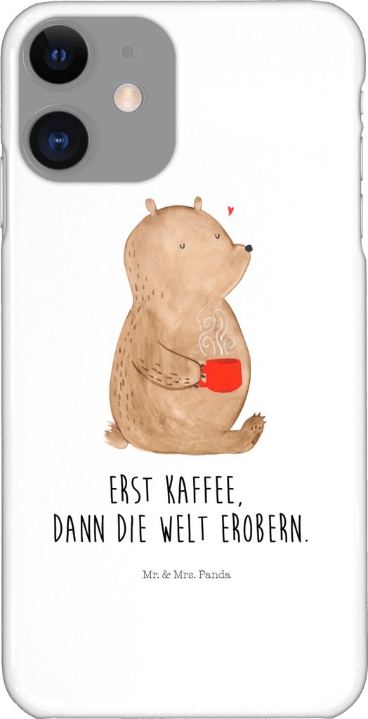 Mr. & Mrs. Panda Iphone 11 Handyhülle Bär Kaffee - Weiß - Geschenk, Guten Morgen, Handy Schutzhülle, Bären, Teddybär, Cover, Smartphone Hüll...