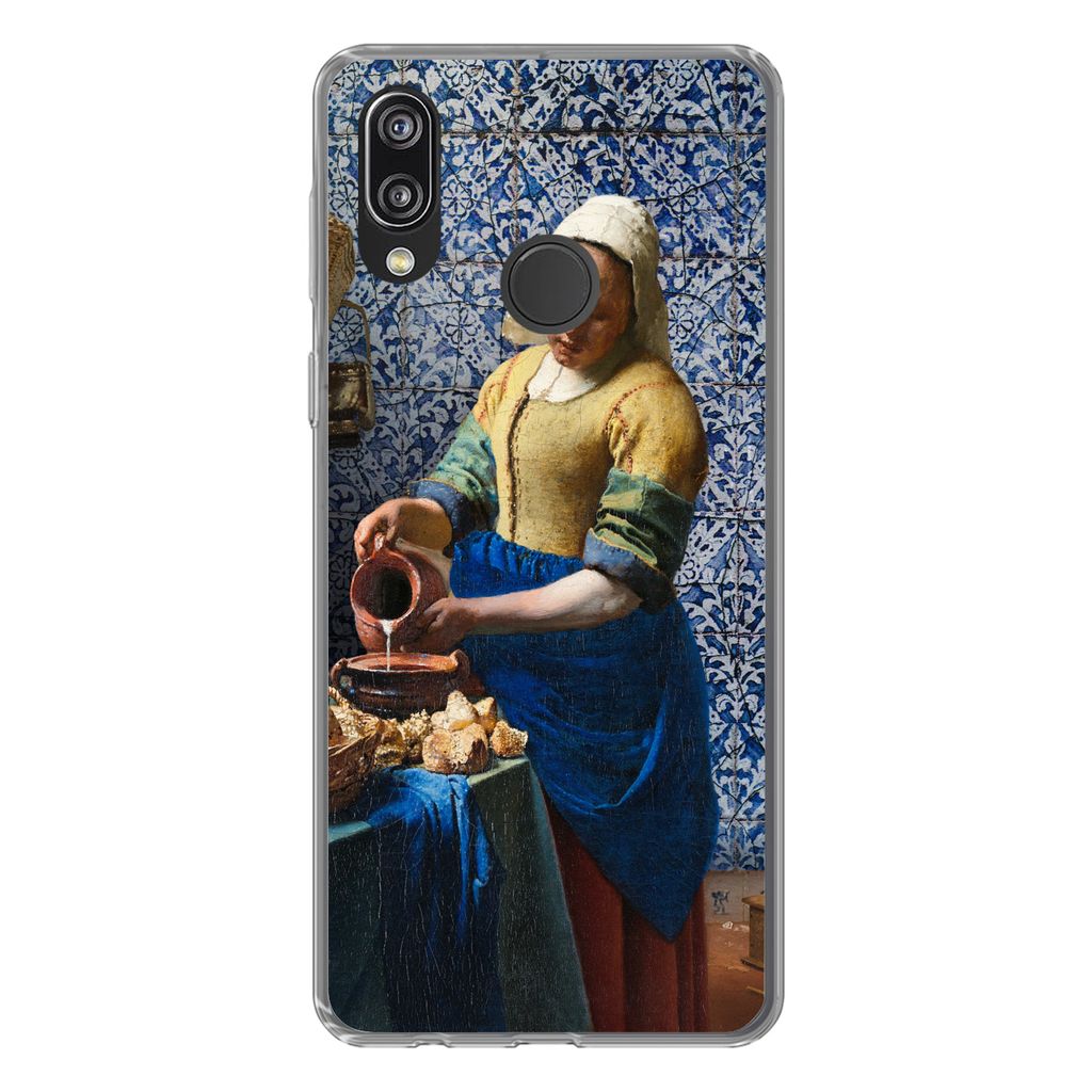 MuchoWow Handyhülle Schutzhülle Hülle für Huawei P20 Lite (2020) Milchmädchen - Delfter Blau - Vermeer - Gemälde - Alte Meister Silikon Sof...