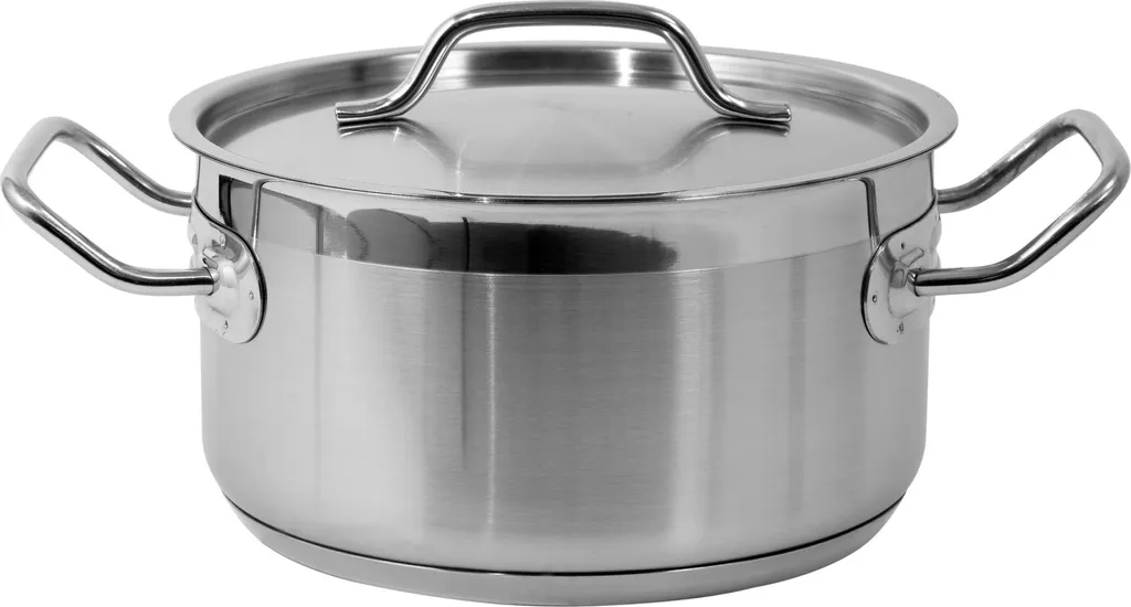 Pentola 20cm con Coperchio 3,3L Professionale - Acciaio Inox Induzione