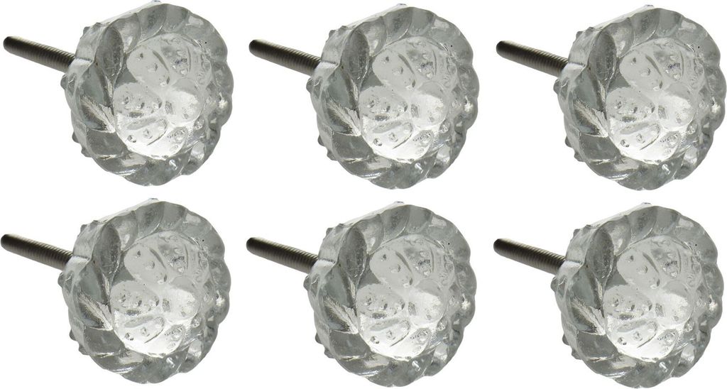 Nicola Spring Glasschrankknöpfe – Blume – 6er-Pack