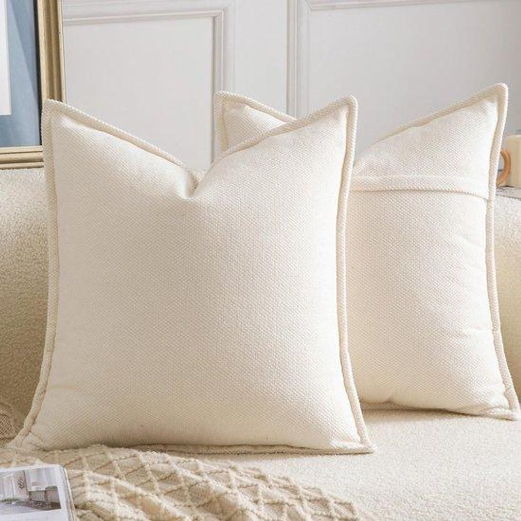 Unyqoos Set mit 2 Chenille-Kissenhüllen für moderne Wohnkultur, weich und stilvoll