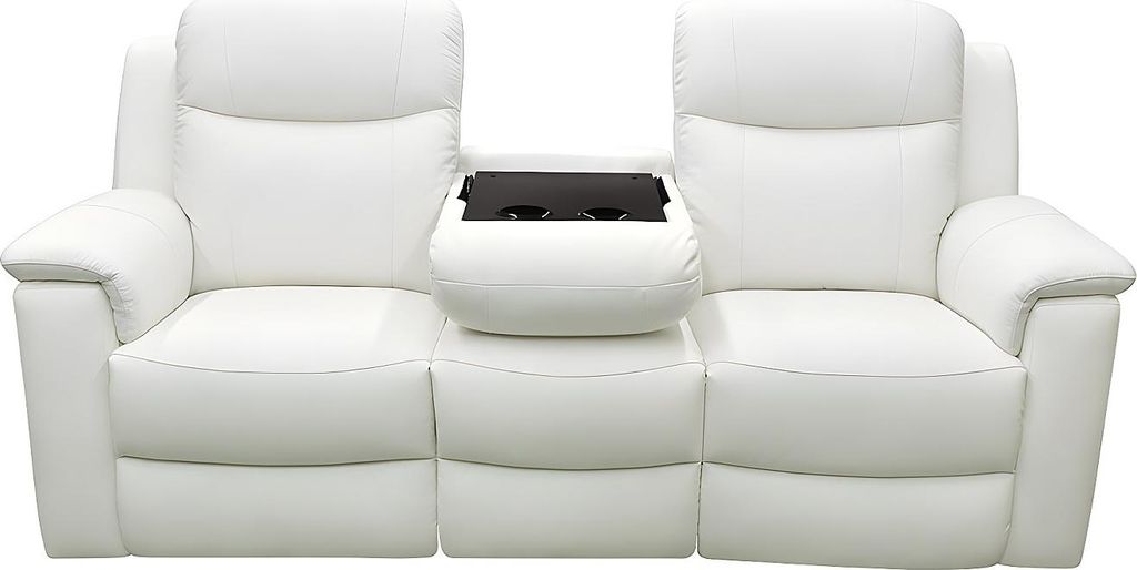 3-Sitzer Ledersofa EVASION mit Relaxfunktion - weiß elfenbein