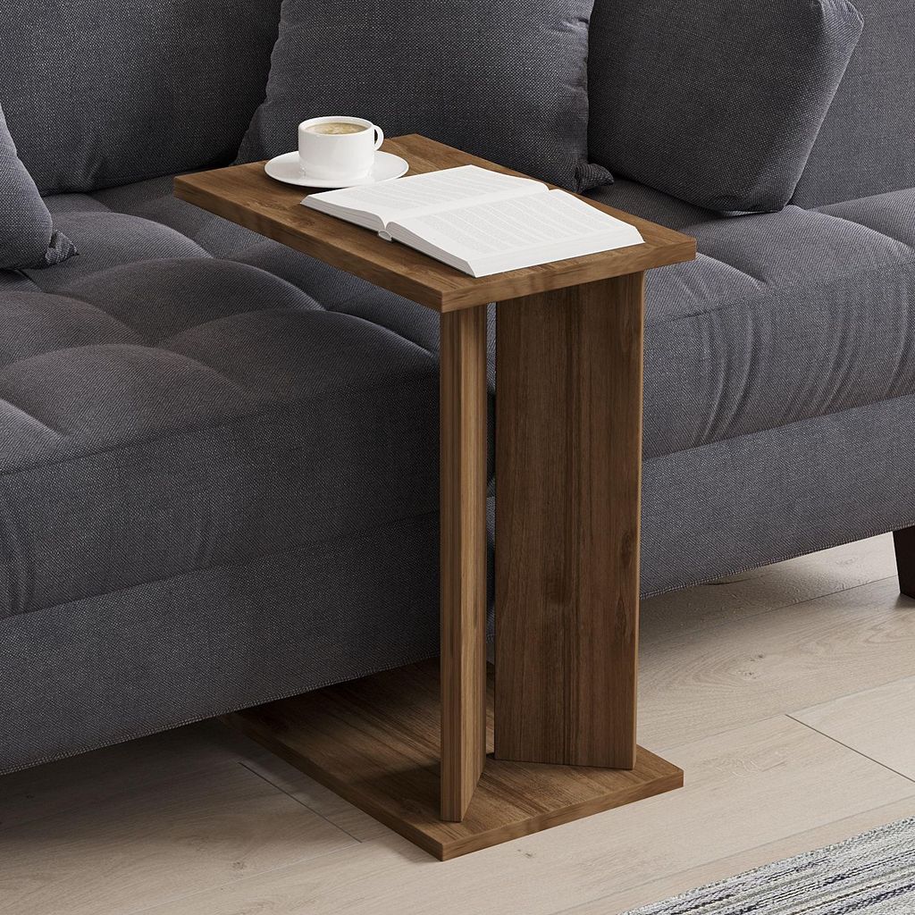 Skye Decor, Lun - Walnut, Beistelltisch, Nussbaum, 100% MELAMINBESCHICHTETE SPANNPLATTE, 25 x 50 x 48,6 cm