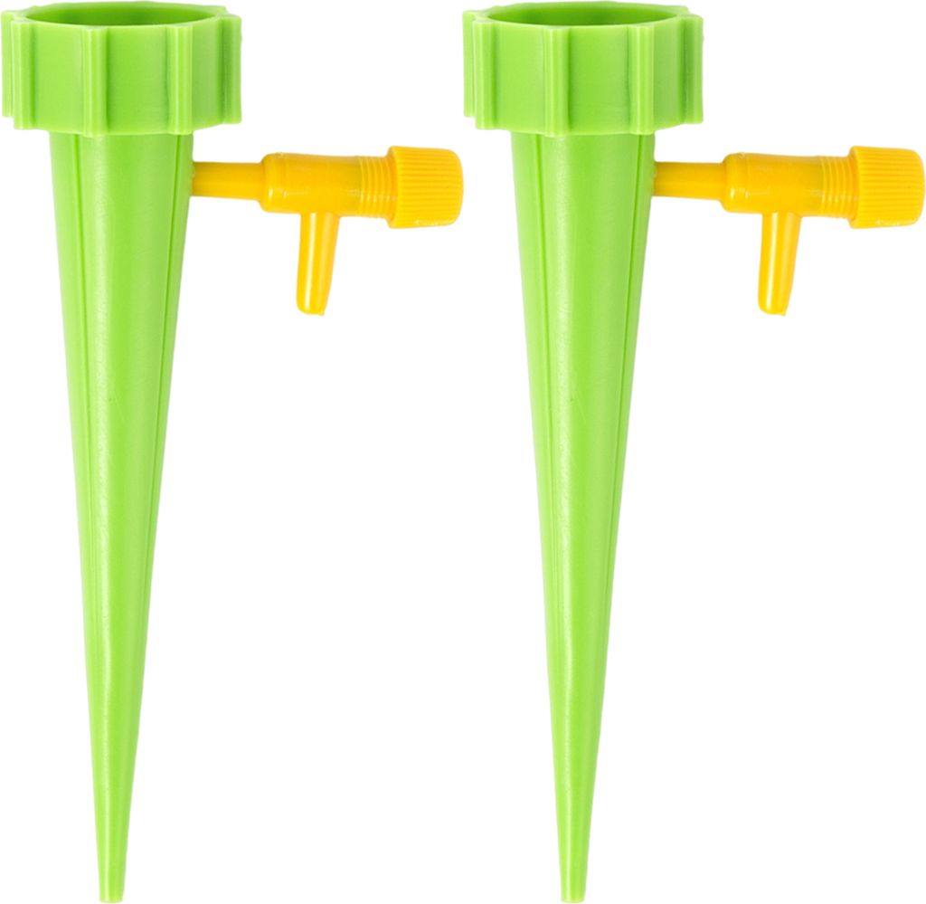 2pcs Tropfbewässerung Automatische Wassersparung mit Schalter Verstellbares Blütenwässerungspikes Haushaltsvorräte-Grün