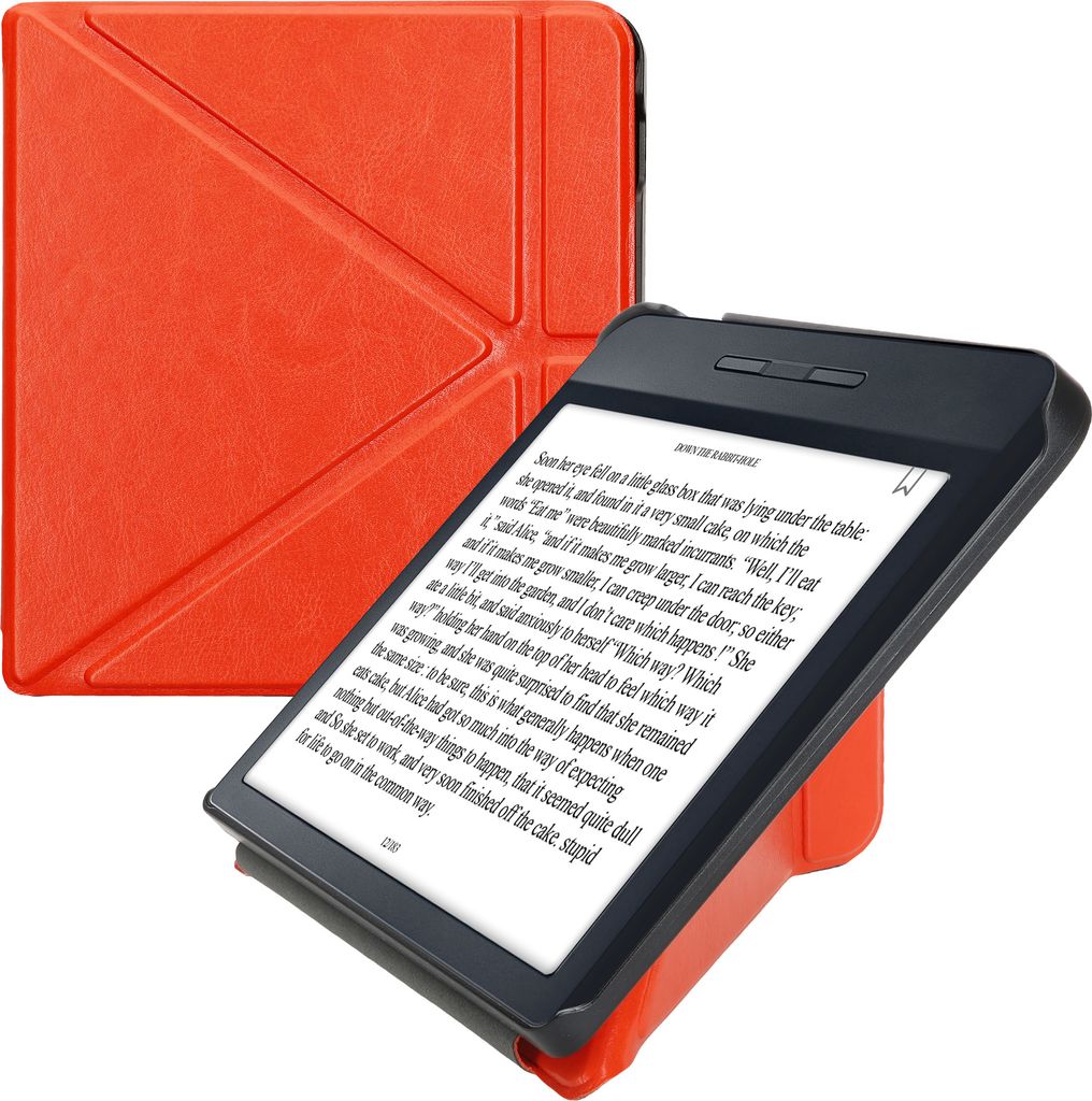 kwmobile Schutzhülle für Kobo Libra H2O Hülle - Kunstleder Case - eReader Klapphülle mit Auto Sleep Funktion - Cover mit Ständer - Orange