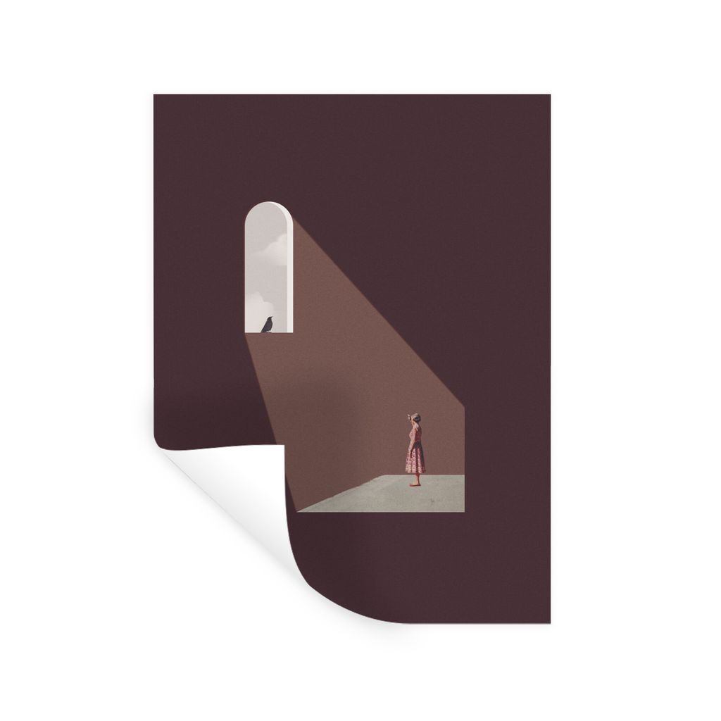 MuchoWow Wandtattoo Wandsticker Wandaufkleber Vintage - Vogel - Abstrakt - Mädchen 60x80 cm Selbstklebend und Repositionierbar - Repositionierba...