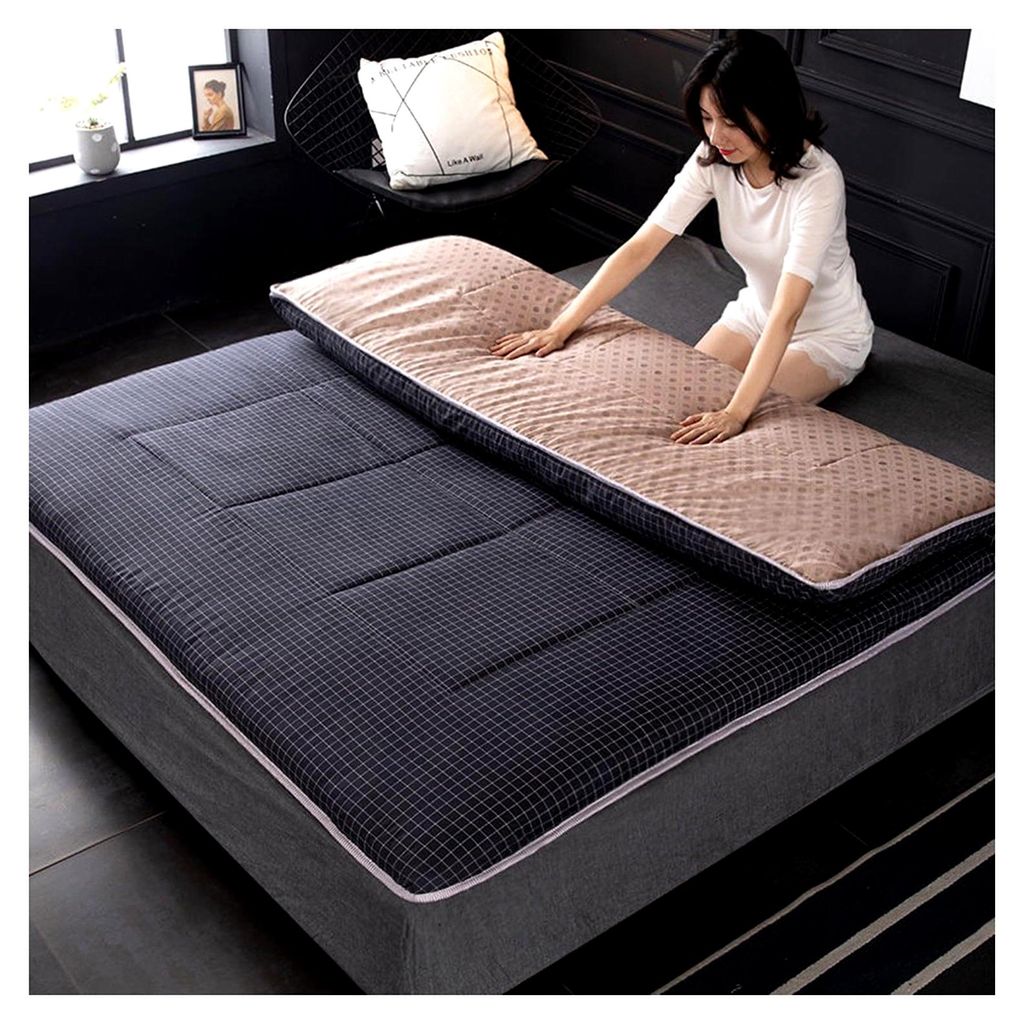 Moderne japanische Doppel-Futon-Matratze, faltbare Bodenunterlage mit weicher Tatami-Steppung, rutschfest und atmungsaktiv für Zuhause, Wohnheim o...