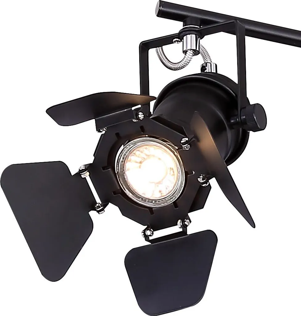Projecteur Métal Noir 4 Spots GU10 Globo - Éclairage Orientable Design - 7