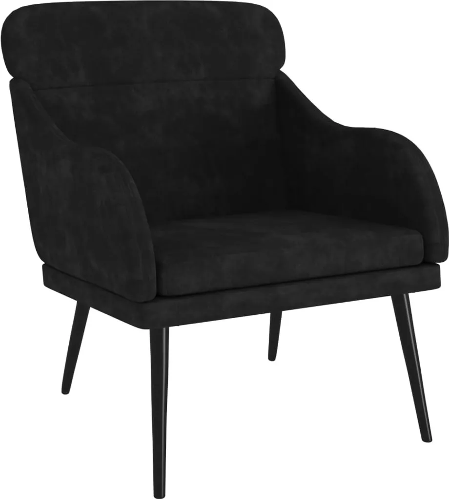 SYFAX™ Poltrona Relax Velluto Nero 63x76x80 cm - Design Moderno