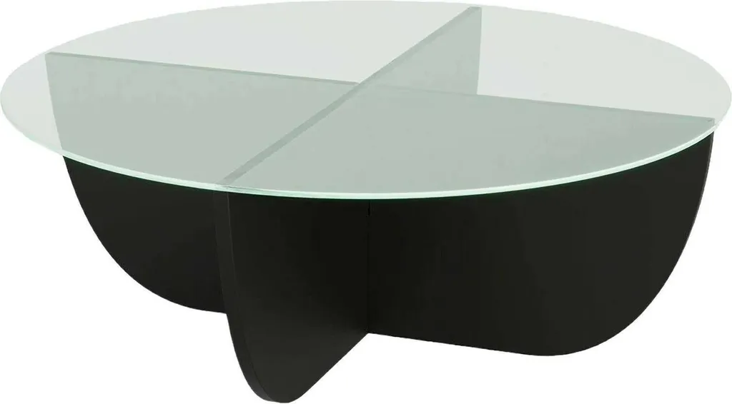 Table Basse Ronde Noir 90 cm Jolanda - Idéale pour Grand Canapé Angle