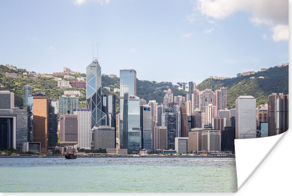 MuchoWow Poster Stadt - Hongkong - Wasser 30x20 cm - Plakate - Print