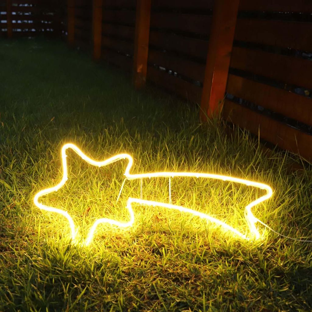 SALCAR 240er LED Lichterkette Weihnachtsbeleuchtung Lichter deko Weihnachten Neonlicht Sternschnuppe 70cm Fenster innen Weihnachtslicht