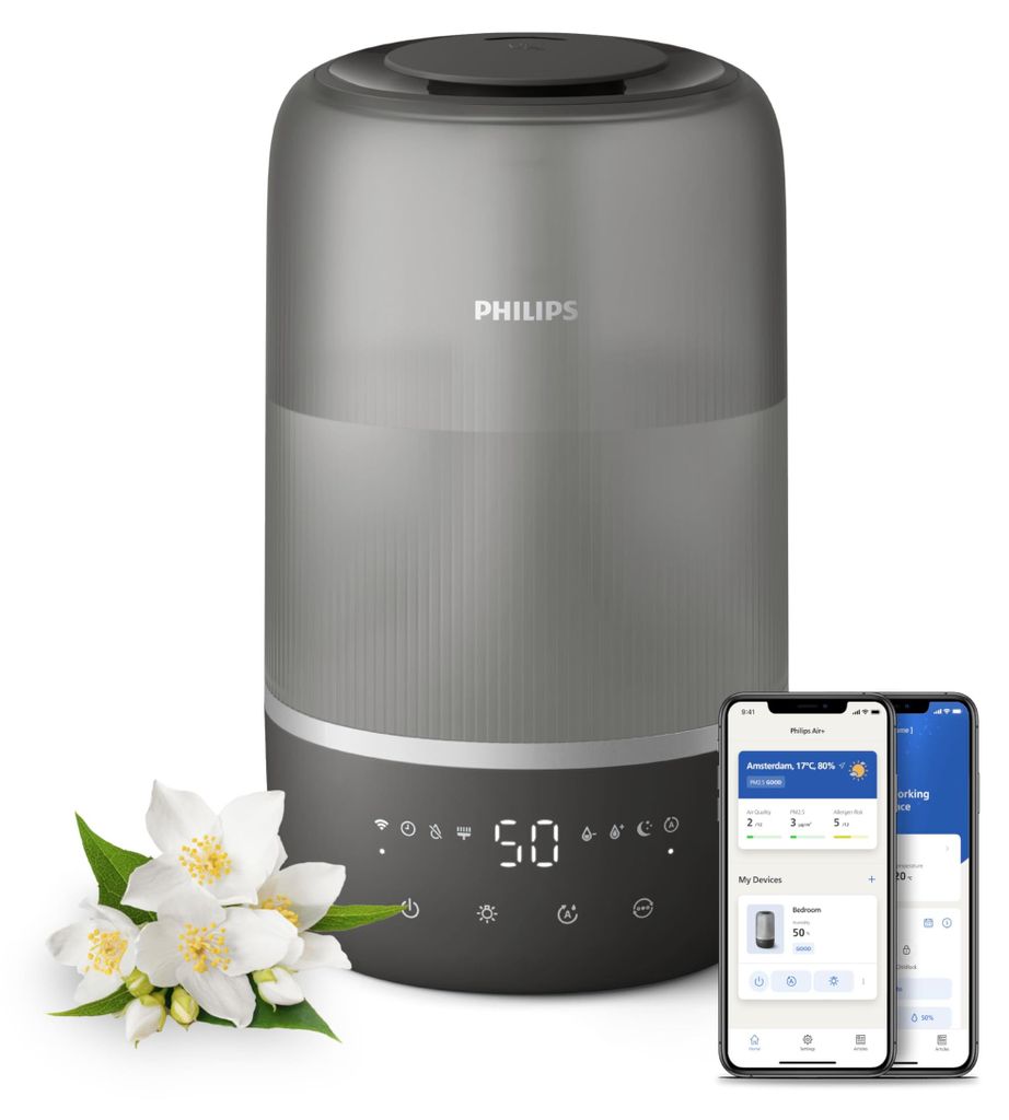 Umidificatore Philips serie 1000, 3,0 l, grigio (HU1510/03) Immagine del prodotto 