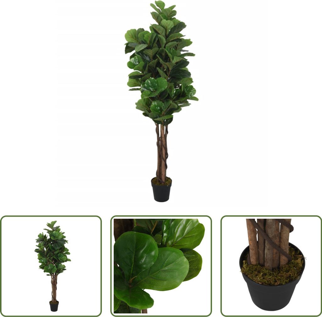 The Living Store Feigenbaum Künstlich 180 Blätter 150 cm Grün