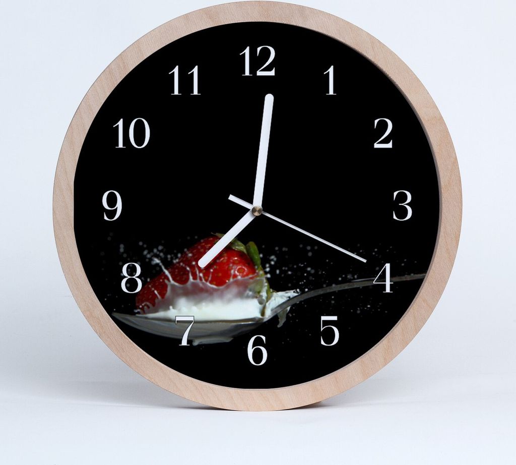 Holzuhr 30fi cm wanduhr - Erdbeer-Frucht