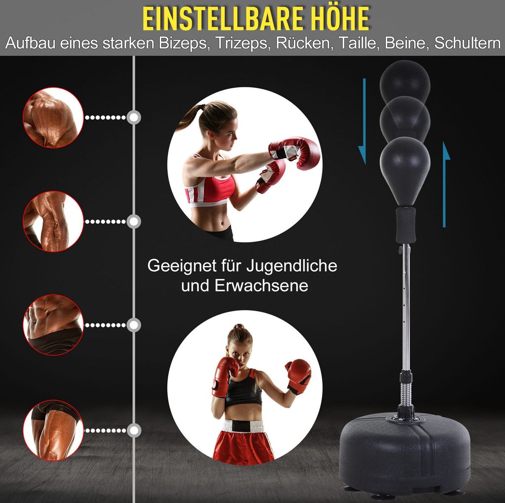 HOMCOM Punchingball Set Boxen Training Set Standboxsack mit Produktbild 5
