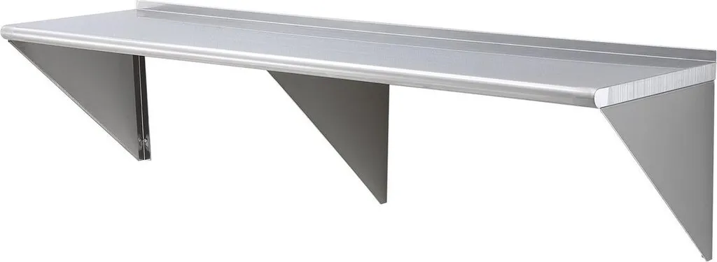 Étagère de cuisine inox robuste 183 cm - Support mural restaurant pro