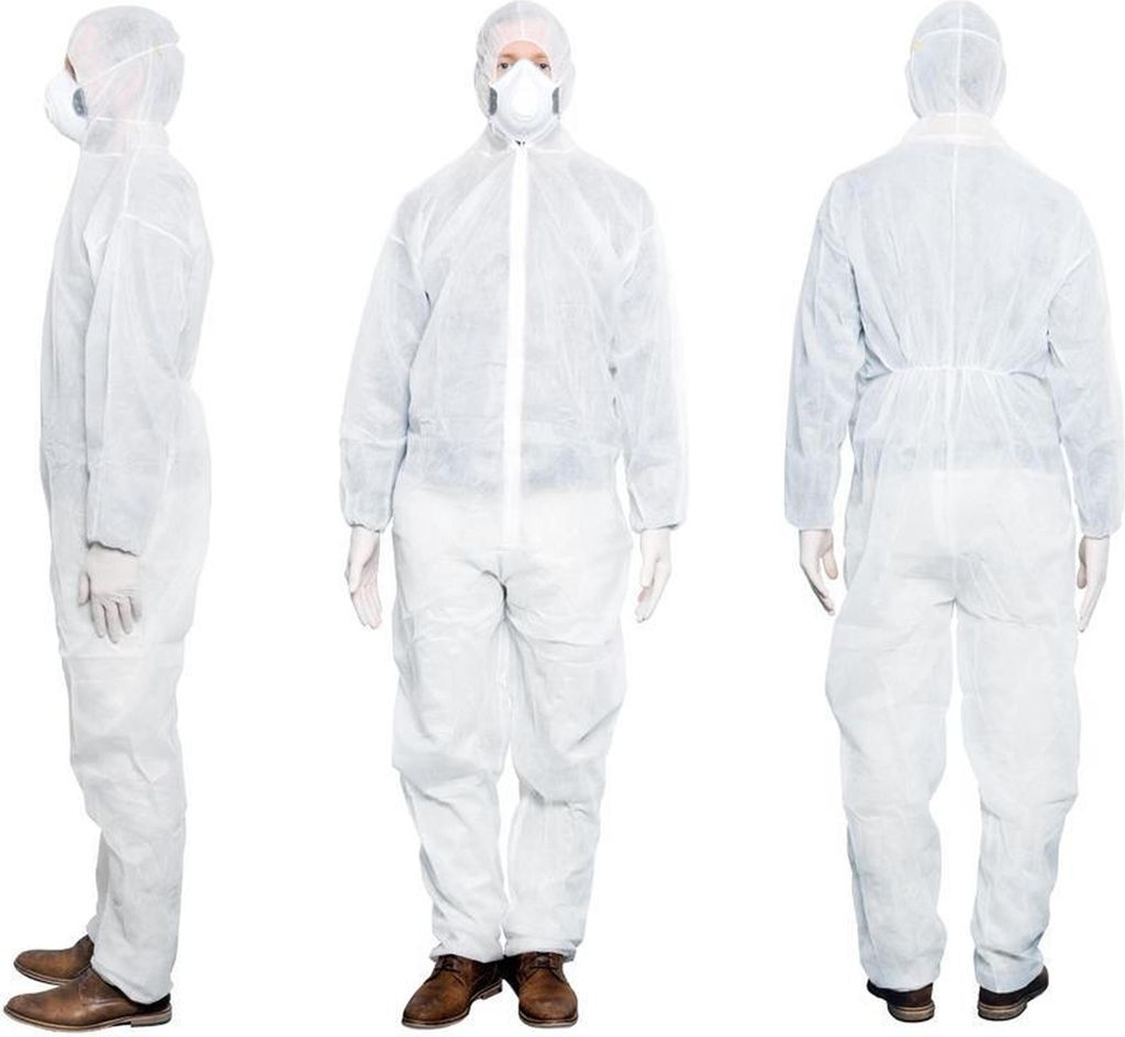 MaiMed Overall | 50 Overalls | weiß | Vlies | Gr. XL | Schutzoverall