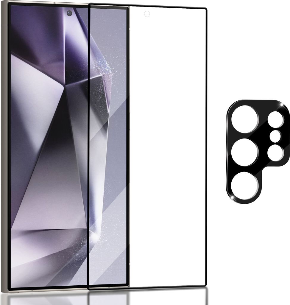 1-Pack Displayschutzfolie & 1-Pack Objektivschutz fur Samsung S24 Ultra 5G aus 9H gehärtetem Glas