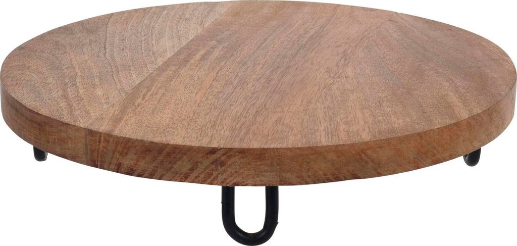 Servierbrett auf Fuß, Mangoholz, Höhe: 60 mm, ø: 290 mm Produktbild 