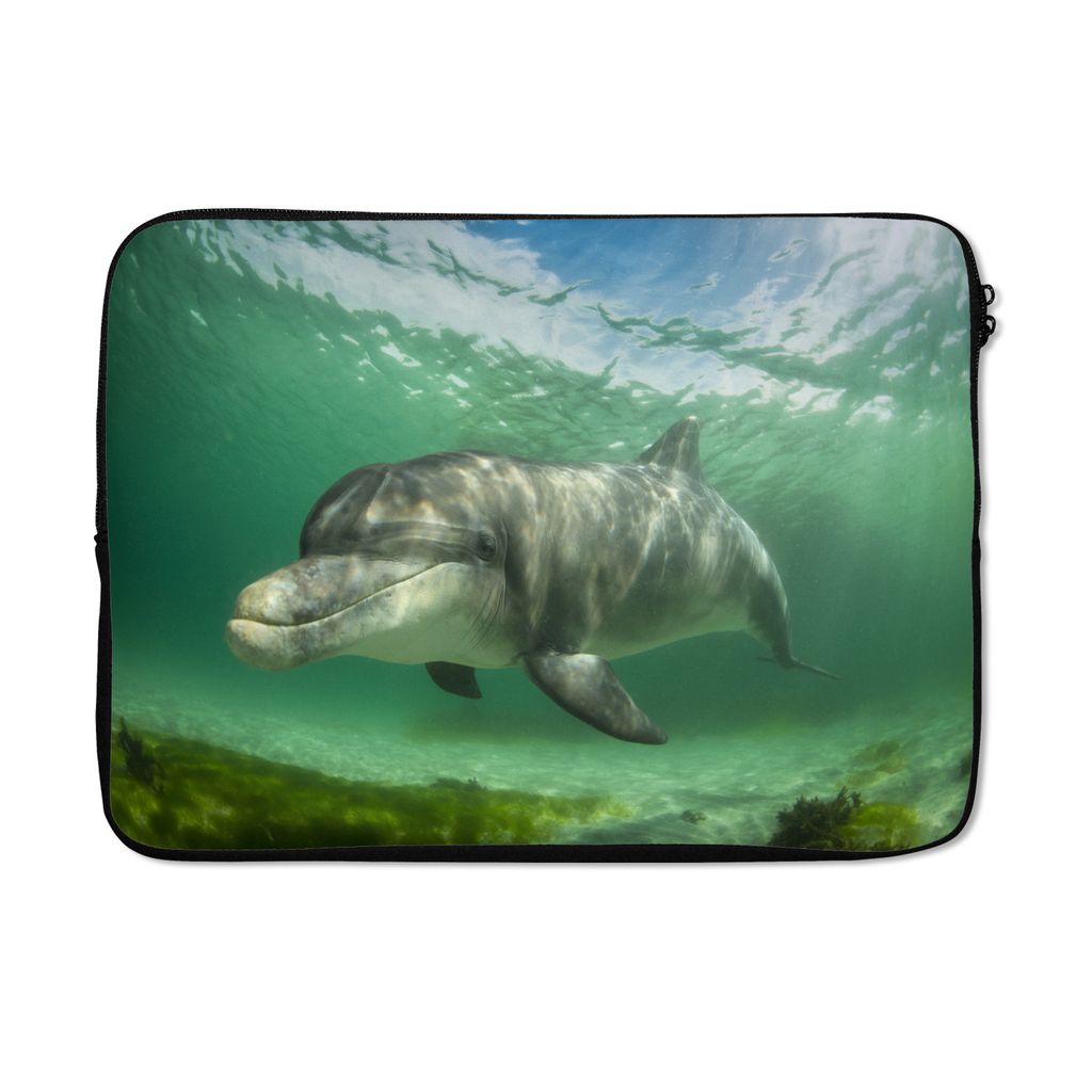 MuchoWow Laptop Hülle 14 ZollDelfin - Tiere - Wasser Laptoptasche - Laptoptasche - Stoßsicher - Schutzhaube