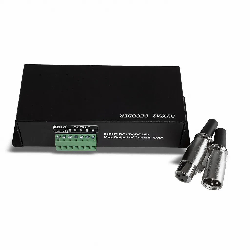 Décodeur DMX 4 Canaux 4A Puissant pour Installation LED 12V 24V