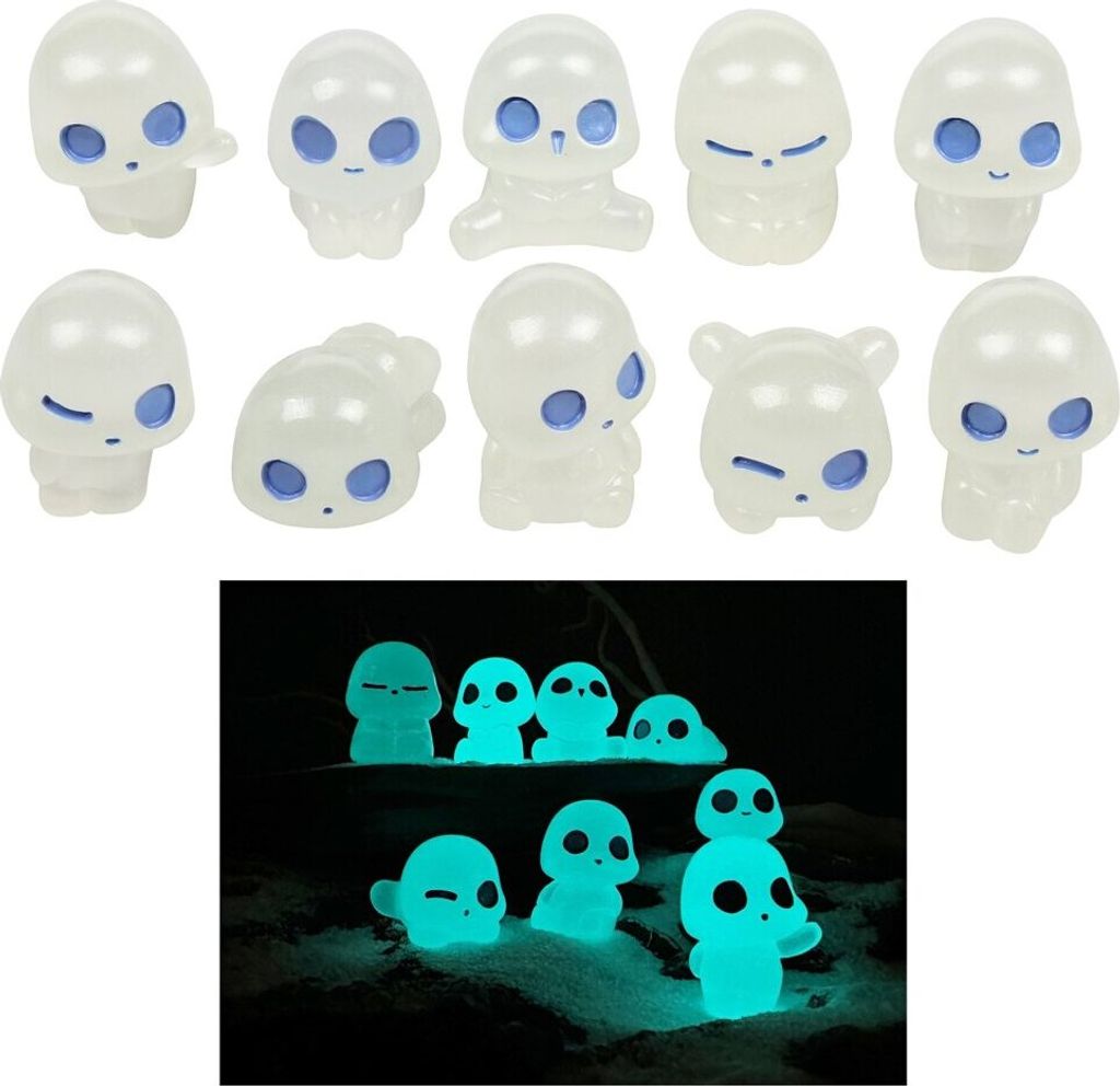 Merco Multipack 3 Sets à 10 Alien-Leucht-Ornamente blau