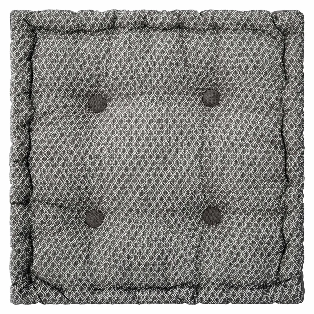 Coussin de sol carré OTTO gris élégant et confortable pour salon - 50x50