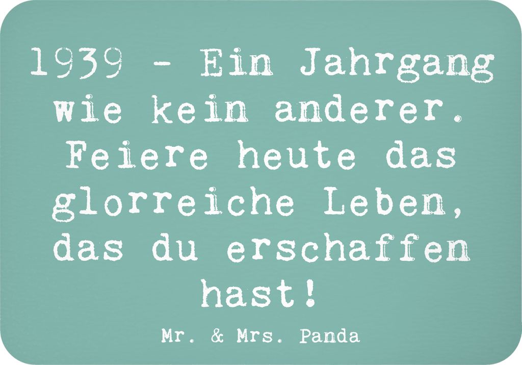Mr. & Mrs. Panda magnet Spruch 1939 Geburtstag - Meeresbrise - Geschenk, Durchhaltevermögen, Pinnwandmagnet, whiteboardmagnet, geboren, Glückwuns...