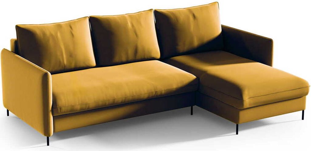 Eckcsofa mit Schlaffunktion Bella goldgelb - Stoff Riviera 41