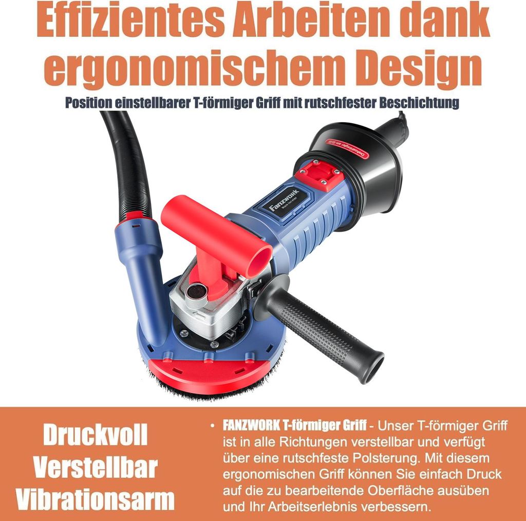 Zollernalb ZP1500 Betonschleifer Betonfräse Diamantschleiftopf Winkelschleifer e