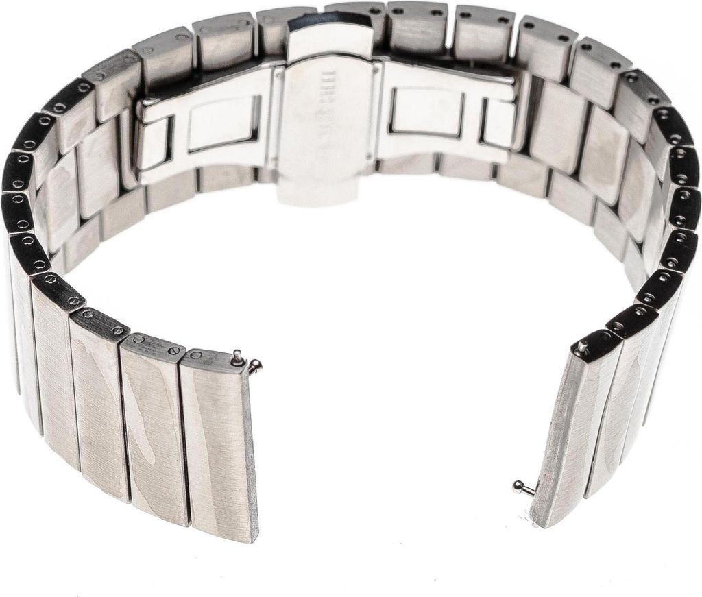 vhbw Ersatz Armband kompatibel mit Samsung Galaxy Watch Active SM-R500 Fitnessuhr, Smartwatch - 17,4 cm Edelstahl silber