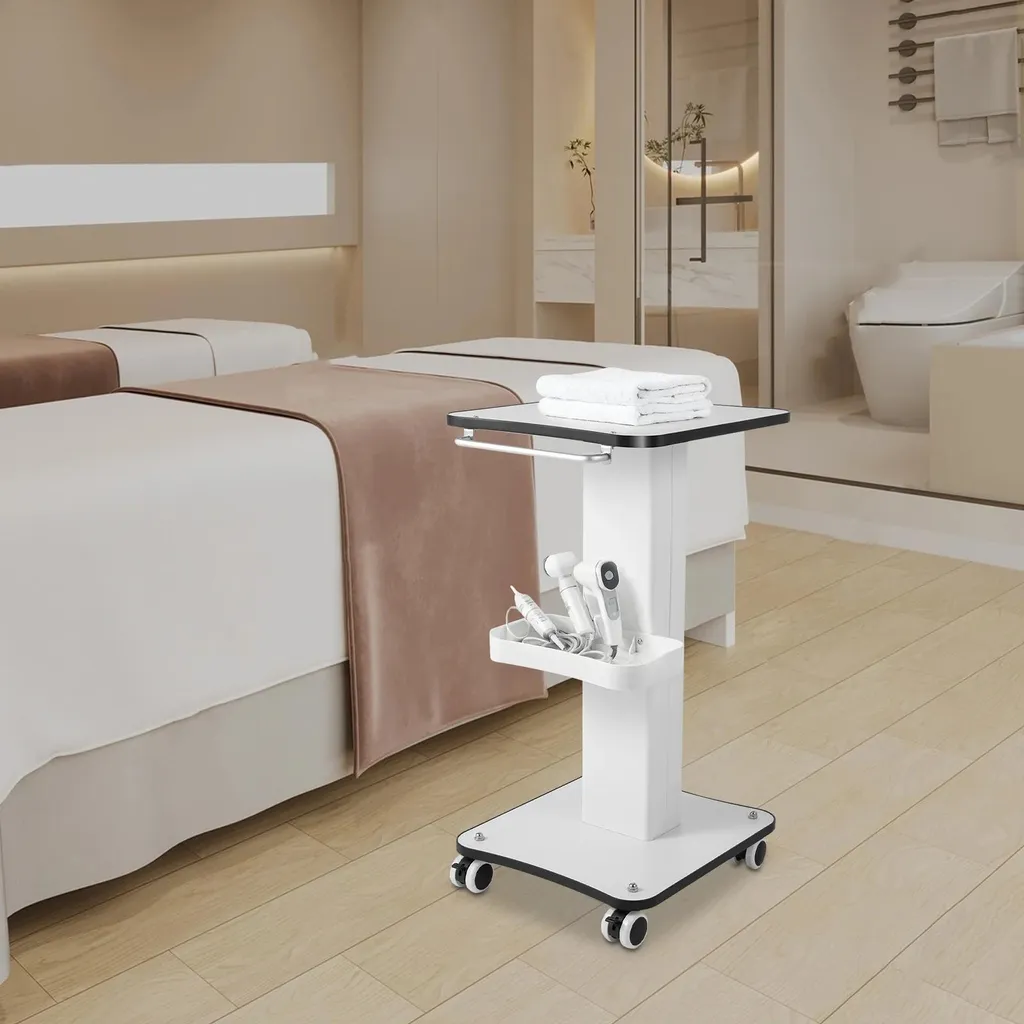 Chariot de spa mobile blanc idéal pour soins de manucure et esthétique - 12