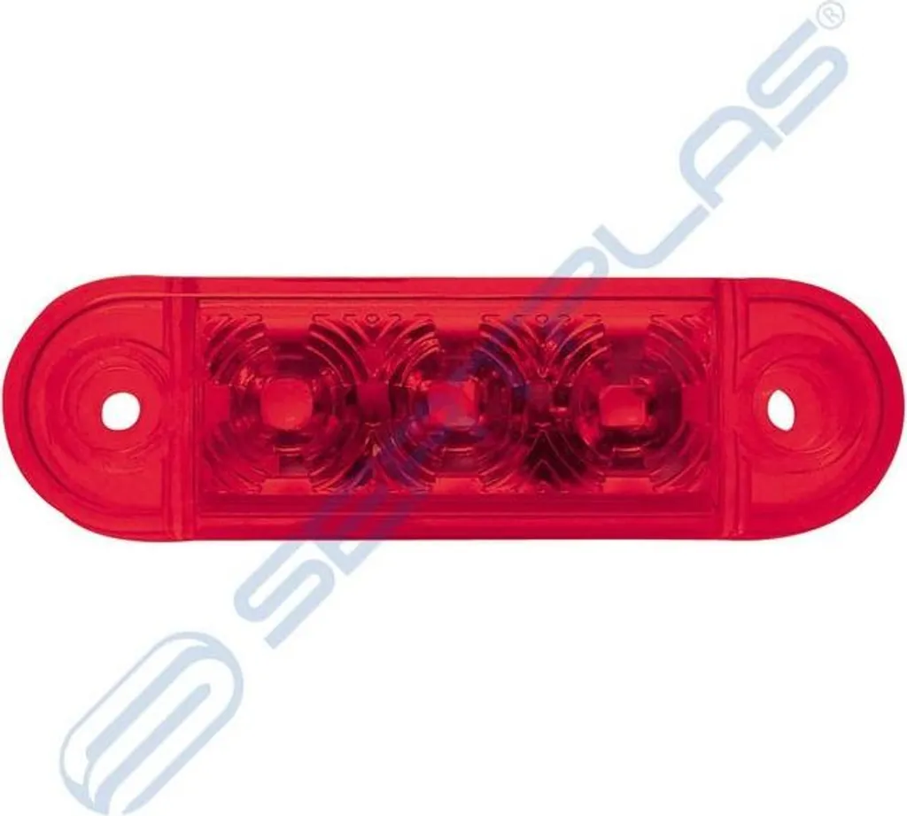 Fanalino LED Rosso 3 LED 12V-24V - Luce Ingombro Professionale